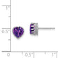 10K White Gold Tiara Collection Polished Amethyst 6mm Heart Earrings