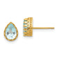 10K Yellow Gold Tiara Collection 8mm Polished Pear Sky Blue Topaz Earrings