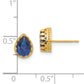 10K Yellow Gold Tiara Collection 8mm Polished Pear Created Sapphire Earrings