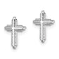 10K White Gold Polished Cross Post Earrings