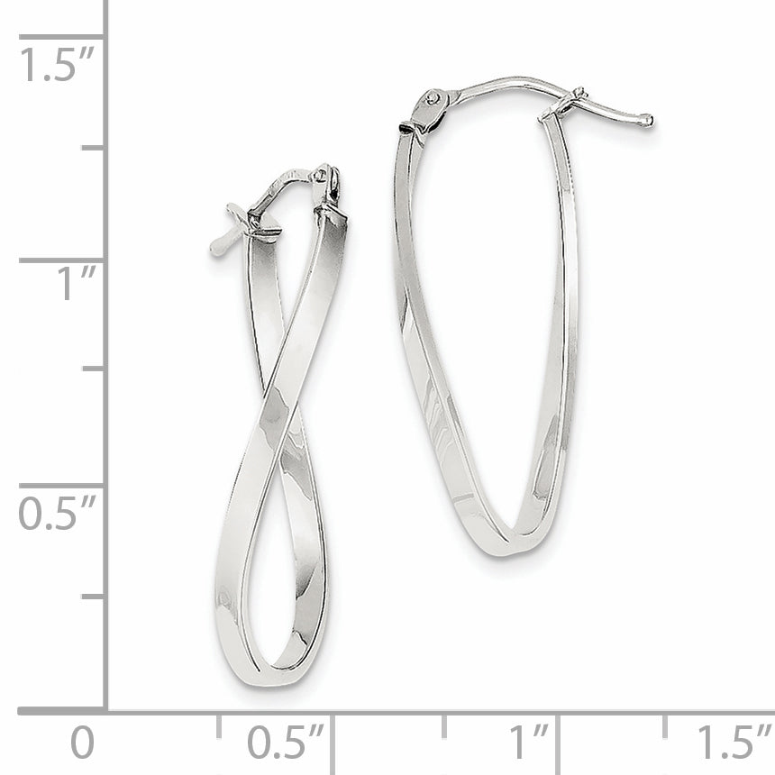 10K White Gold Small Twisted Earrings