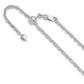 22 Inch 14K White Gold Adjustable 2.5mm Semi-Solid D/C Cable Chain