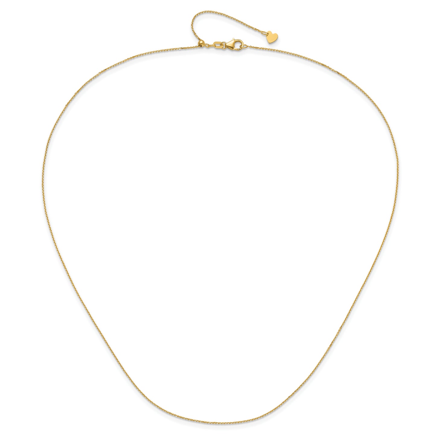 22 Inch 14K Adjustable 1mm D/C Cable Chain