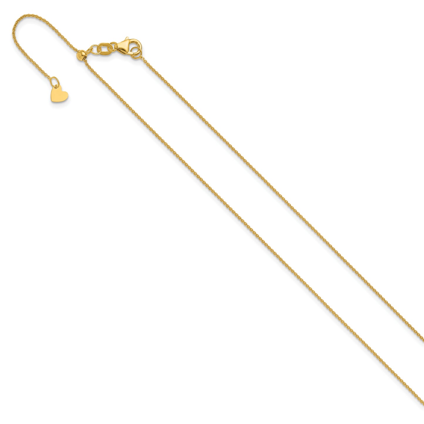 22 Inch 14K Adjustable .7mm Round Cable Chain