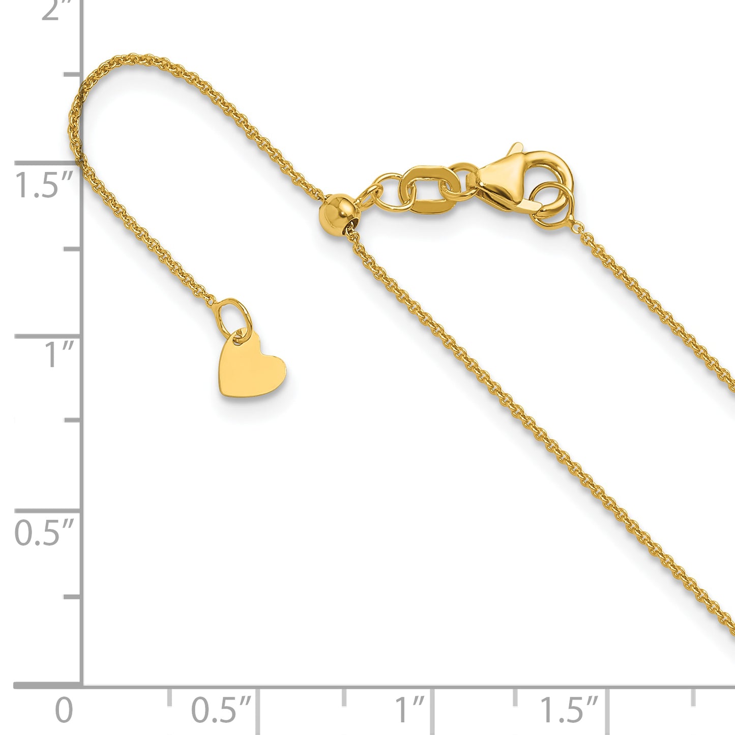 22 Inch 14K Adjustable .7mm Round Cable Chain