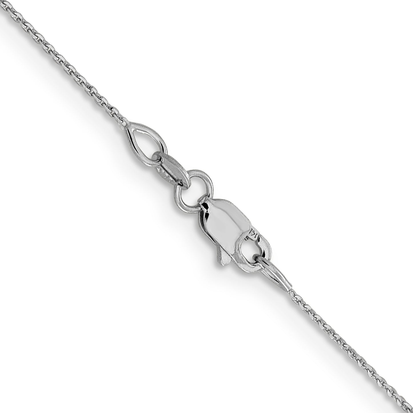 16 Inch 14K White Gold .85 mm D/C Cable Chain