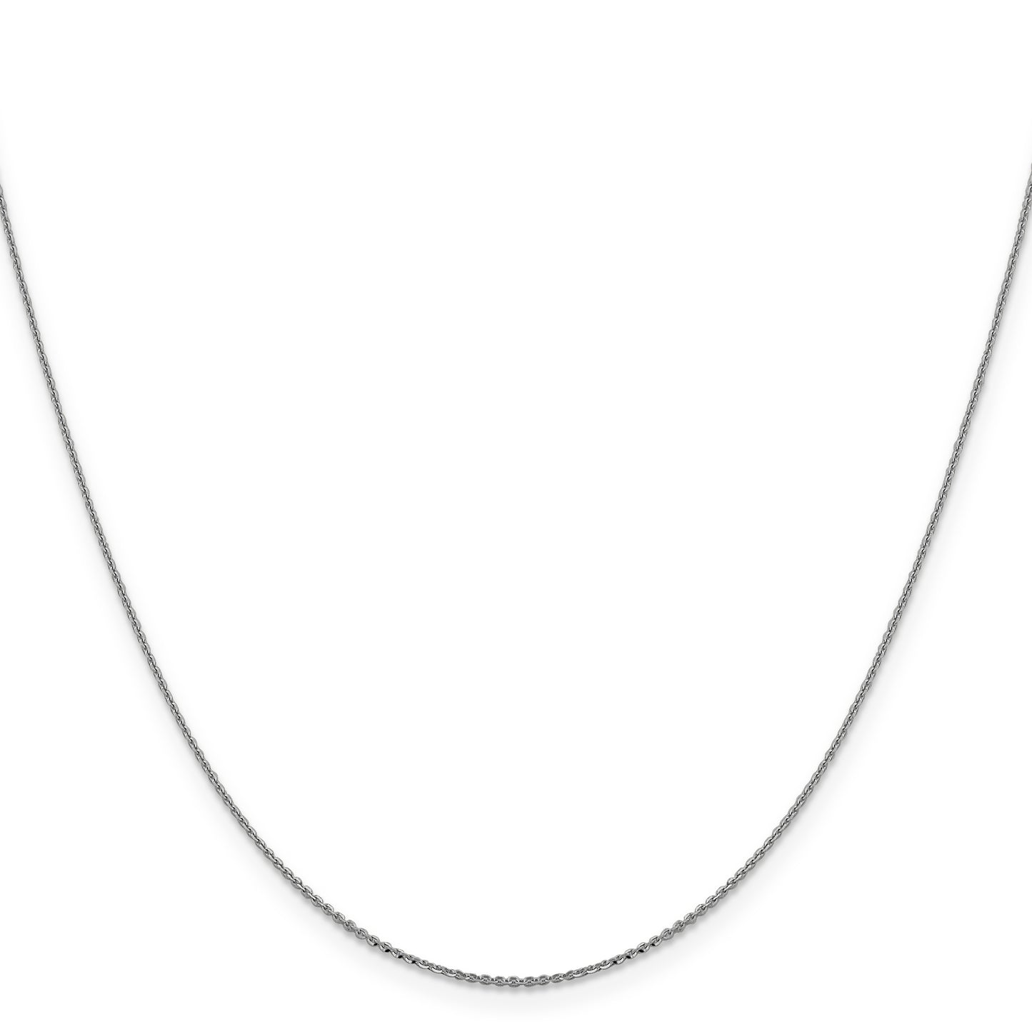 16 Inch 14K White Gold 1.0 mm D/C Cable Chain