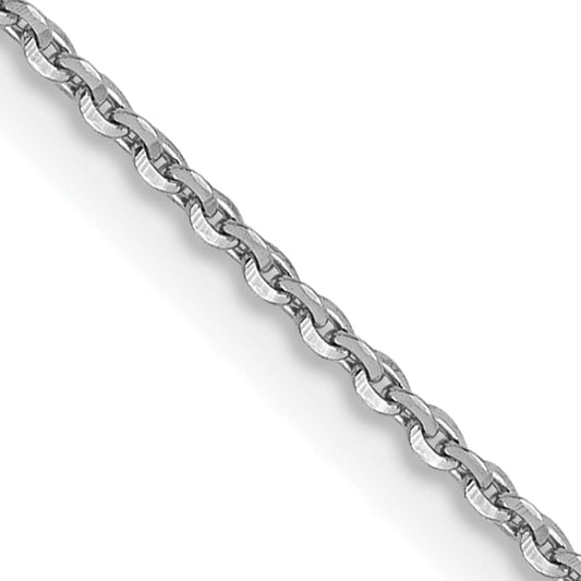 16 Inch 14K White Gold 1.0 mm D/C Cable Chain