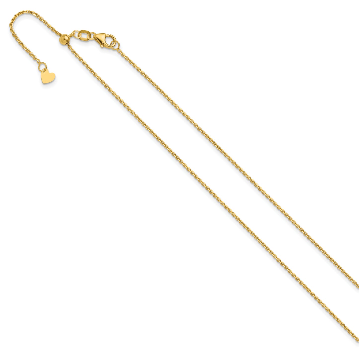 22 Inch 14K Adjustable 1.25mm D/C Cable Chain