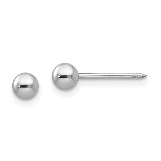 14K White Gold Inverness 4mm Ball Post Earrings