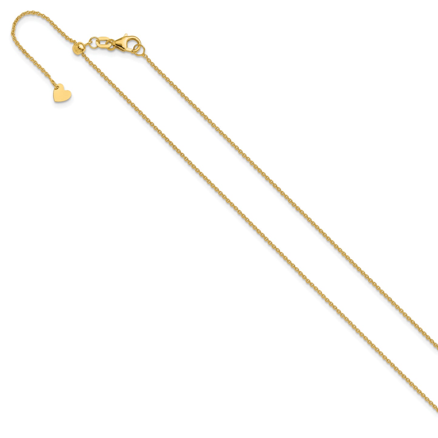 22 Inch 14K Adjustable 1.1mm Round Cable Chain