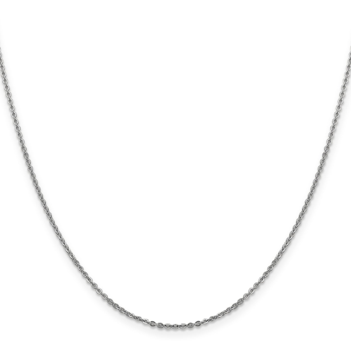 16 Inch 14K White Gold 1.7mm Flat Cable Chain