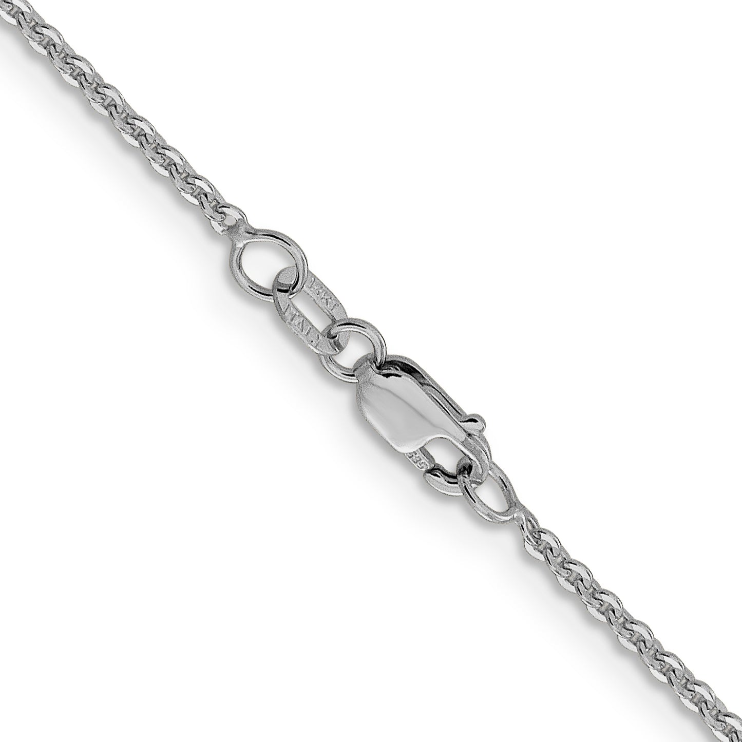 16 Inch 14K White Gold 1.7mm Flat Cable Chain