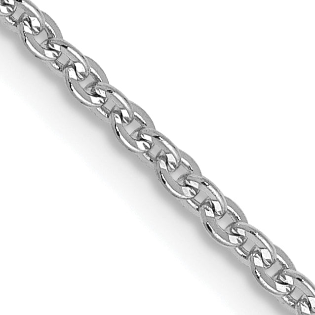 16 Inch 14K White Gold 1.7mm Flat Cable Chain