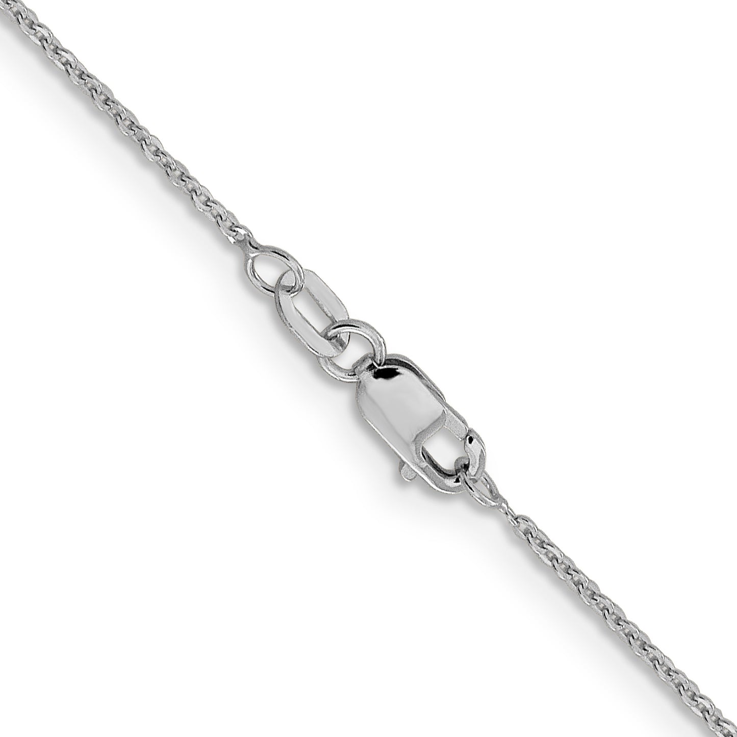 16 Inch 14K White Gold 1.1mm Flat Cable Chain