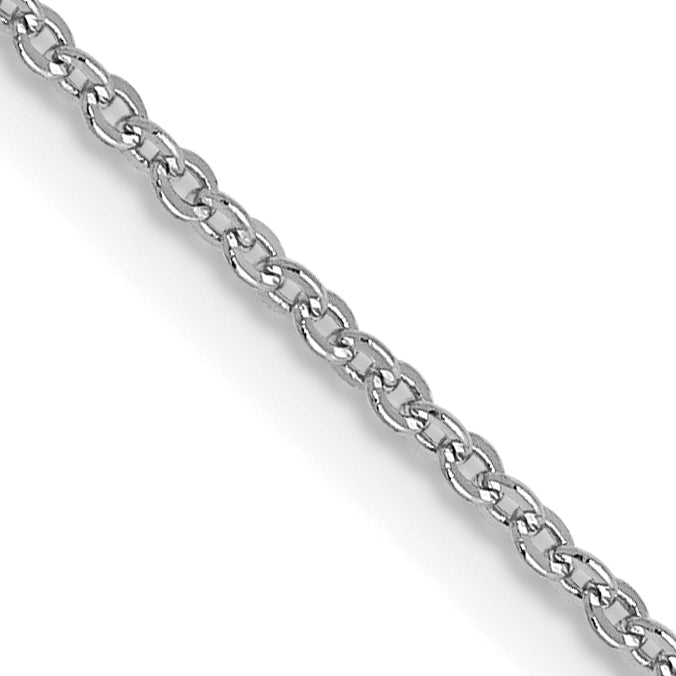 16 Inch 14K White Gold 1.1mm Flat Cable Chain