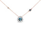 Original 18K Rose Gold 5/8 Cttw Diamond and London Blue Topaz Gemstone Bezel-Set Cluster 18" Station Necklace (G-H, SI1-SI2)