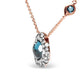 Original 18K Rose Gold 5/8 Cttw Diamond and London Blue Topaz Gemstone Bezel-Set Cluster 18" Station Necklace (G-H, SI1-SI2)