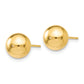 14K Yellow Gold Polished 8mm Ball Post Earrings