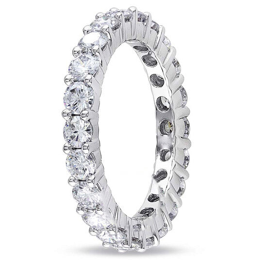 Original 2 CT Diamond TW Eternity Ring 14k White Gold GH I1;I2