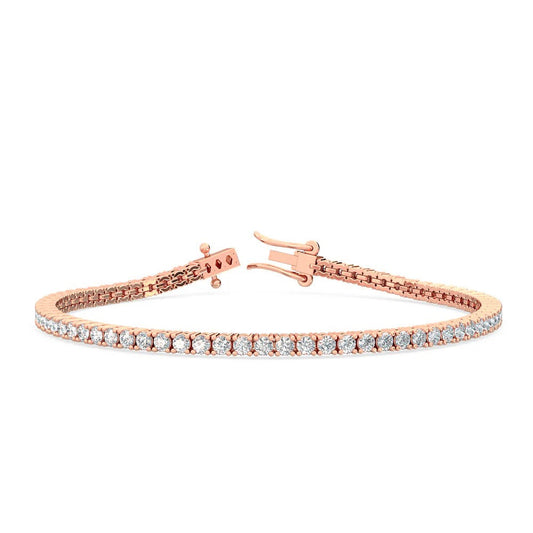 3.0 ct. tw. Classic Four-Prong Natural Diamond Tennis Bracelet in 14K Rose Gold