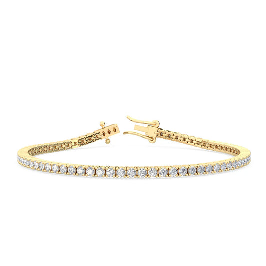 3.0 ct. tw. Classic Four-Prong Natural Diamond Tennis Bracelet in 18K Yellow Gold