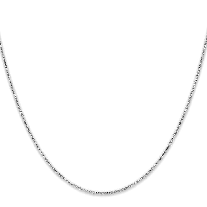 16 Inch 10K White Gold 1.1mm Flat Cable Chain