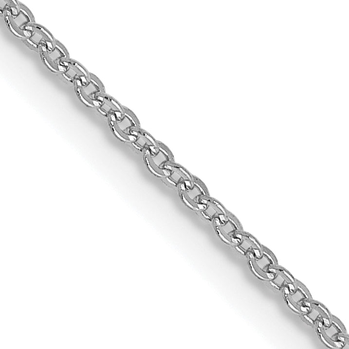 16 Inch 10K White Gold 1.1mm Flat Cable Chain