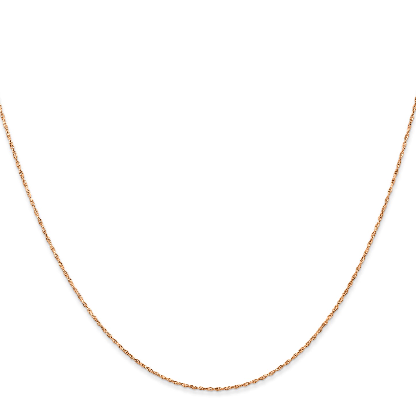 18 Inch 10K Rose Gold .5 mm Cable Rope Chain