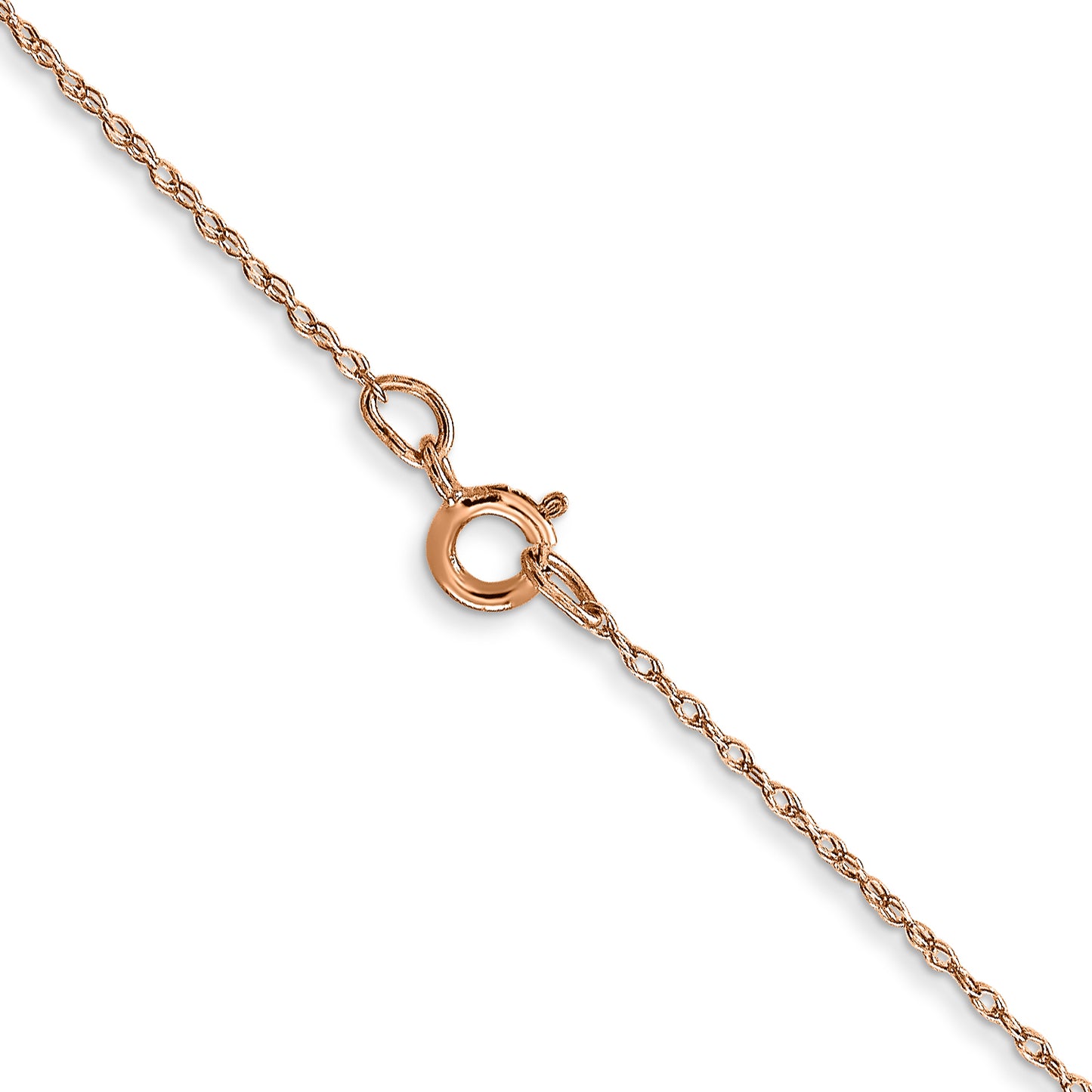 18 Inch 10K Rose Gold .5 mm Cable Rope Chain