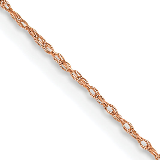 18 Inch 10K Rose Gold .5 mm Cable Rope Chain