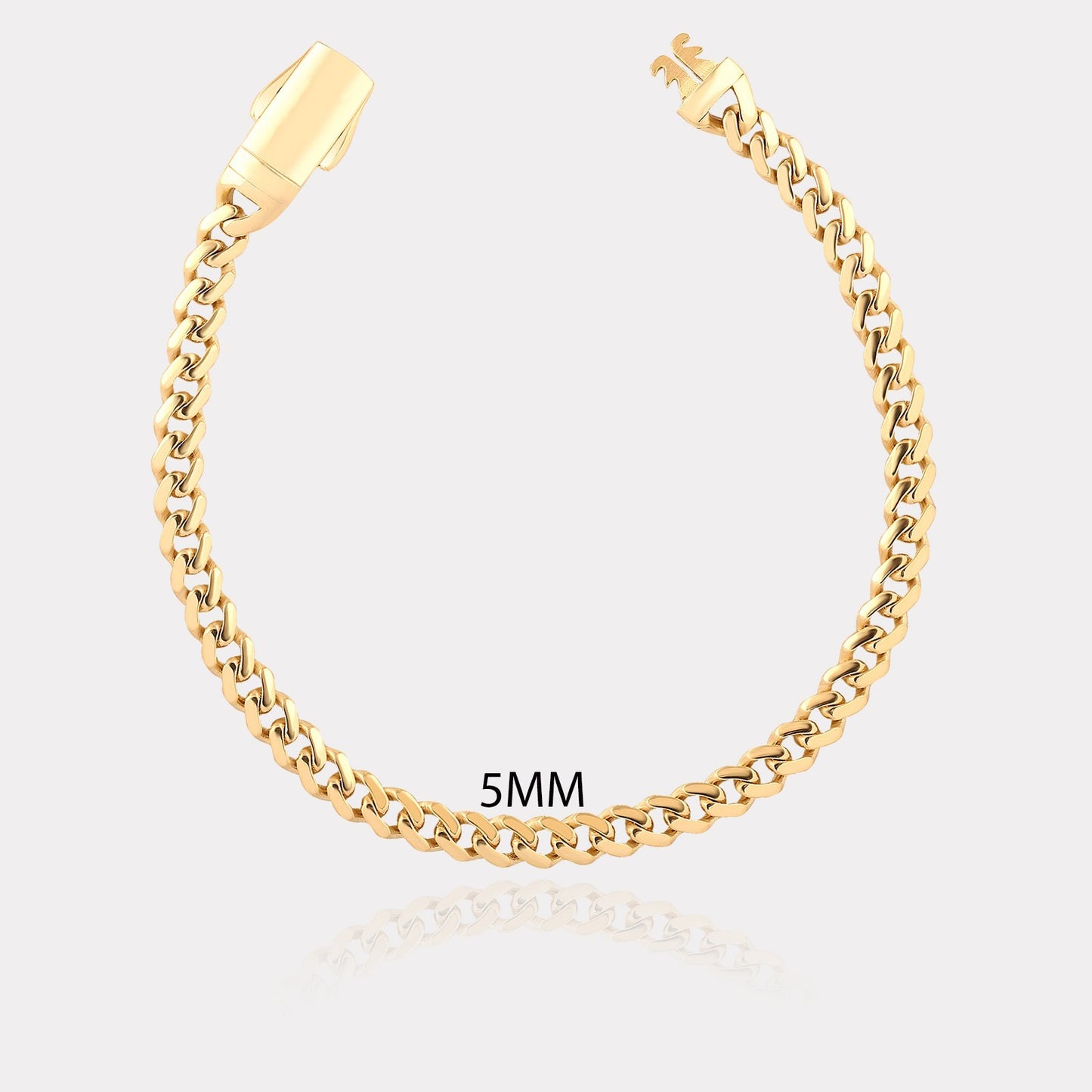 10K Yellow Gold Hollow Miami Cuban Link Men's Women's Chain Bracelet 5mm-20mm 6" 7" 8" 9"