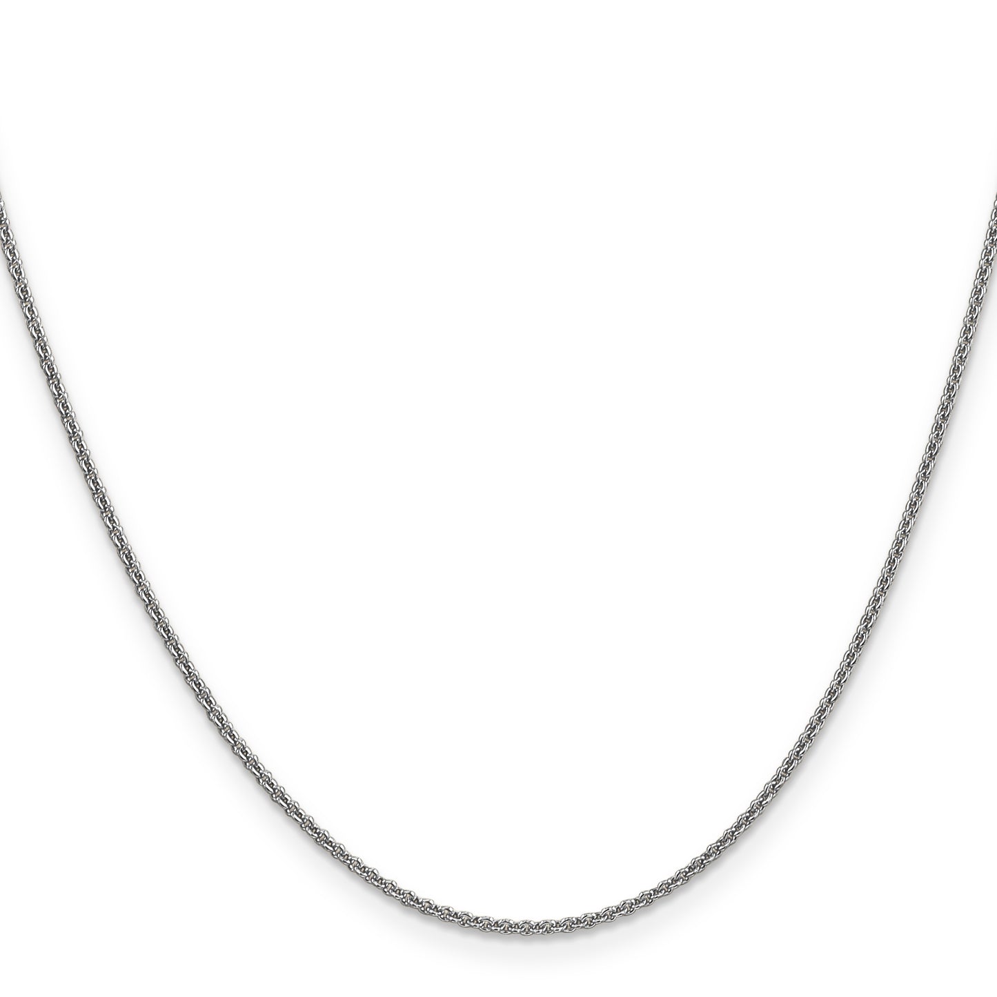 16 Inch 14K White Gold 1.4mm Round Cable Chain