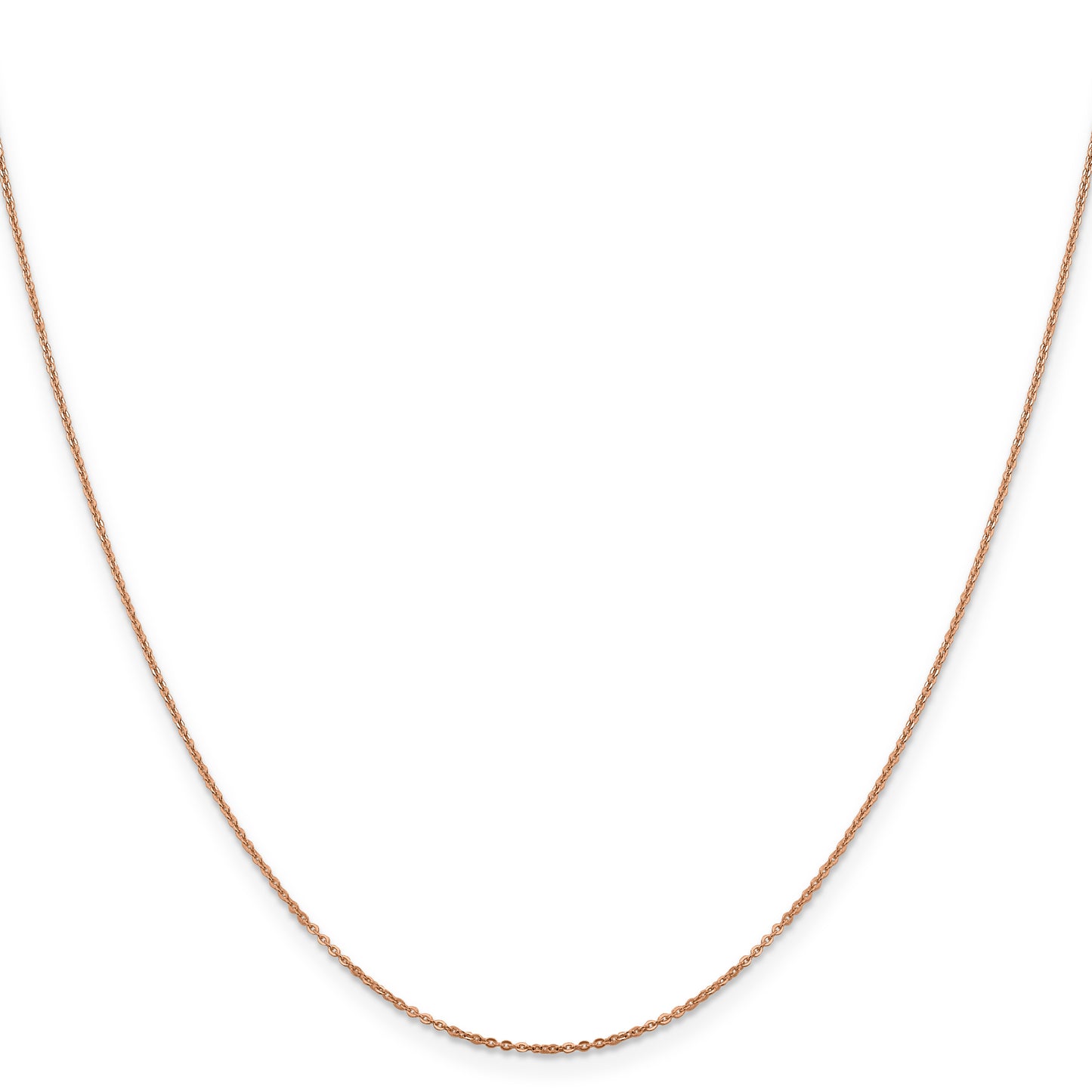 16 Inch 14K Rose Gold 1.1mm Flat Cable Chain