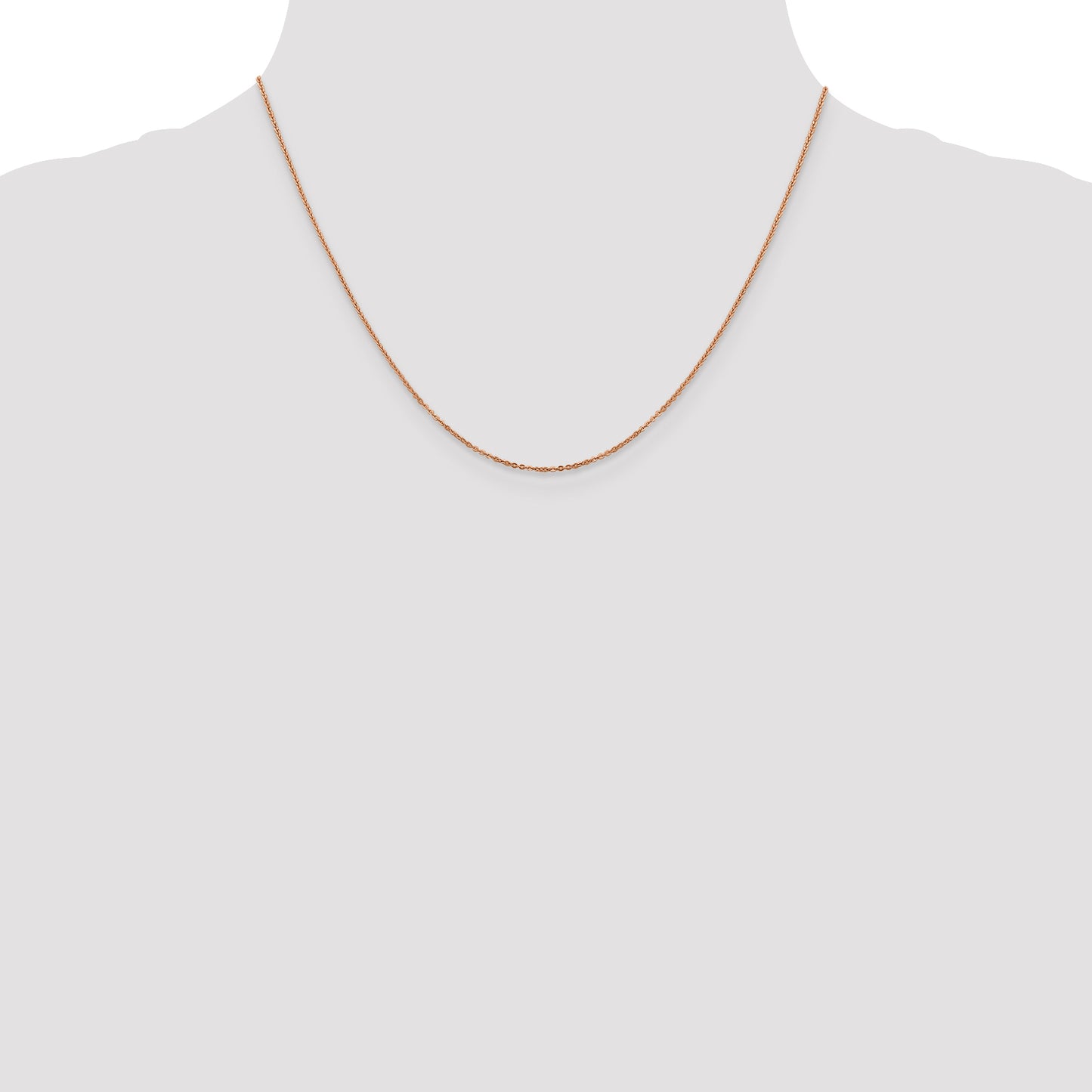 18 Inch 14K Rose Gold 1.1mm Flat Cable Chain