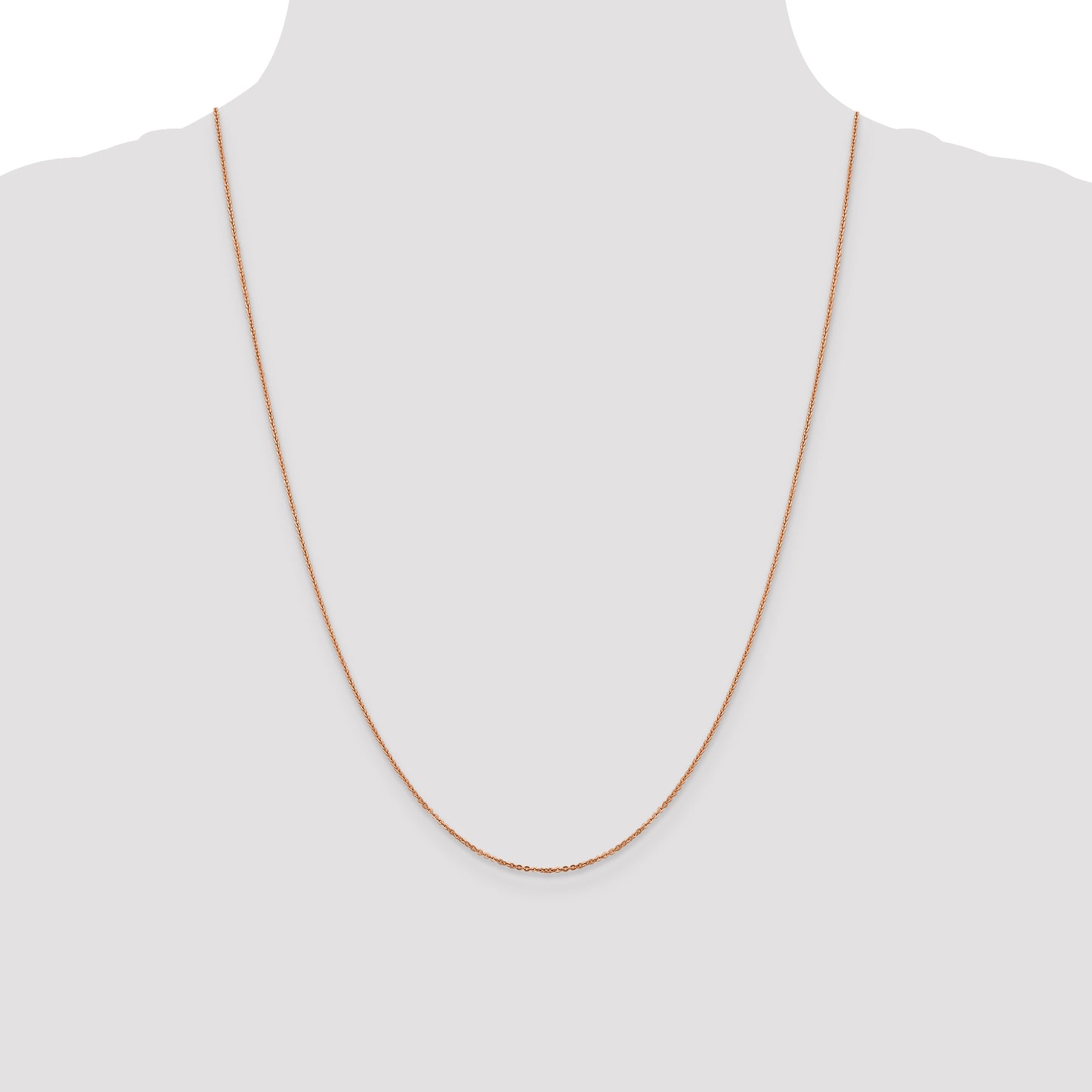 24 Inch 14K Rose Gold 1.1mm Flat Cable Chain