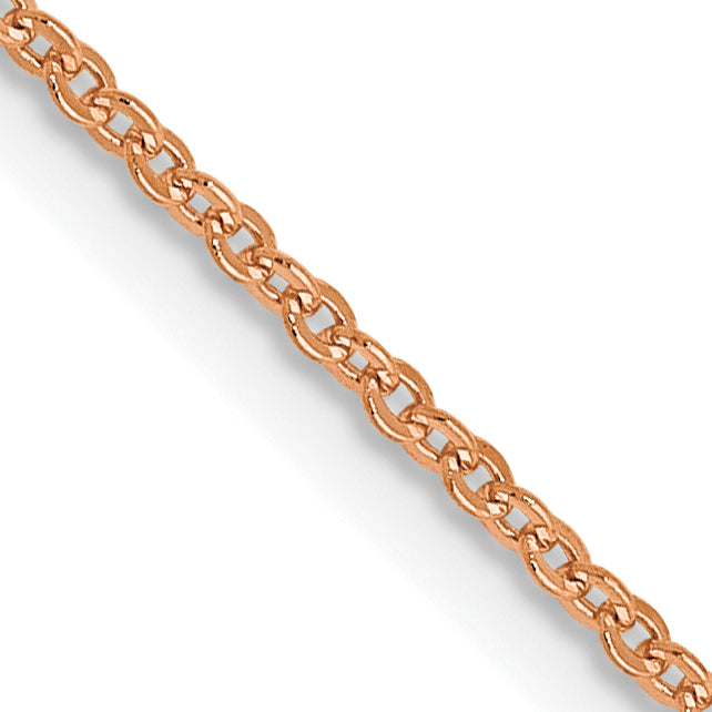 16 Inch 14K Rose Gold 1.1mm Flat Cable Chain