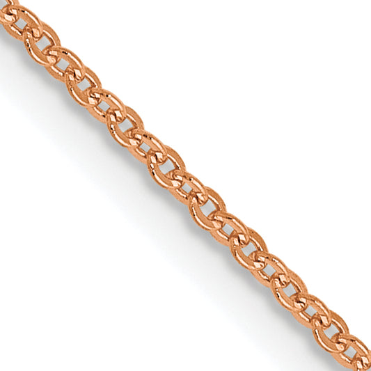 16 Inch 14K Rose Gold 1.1mm Flat Cable Chain