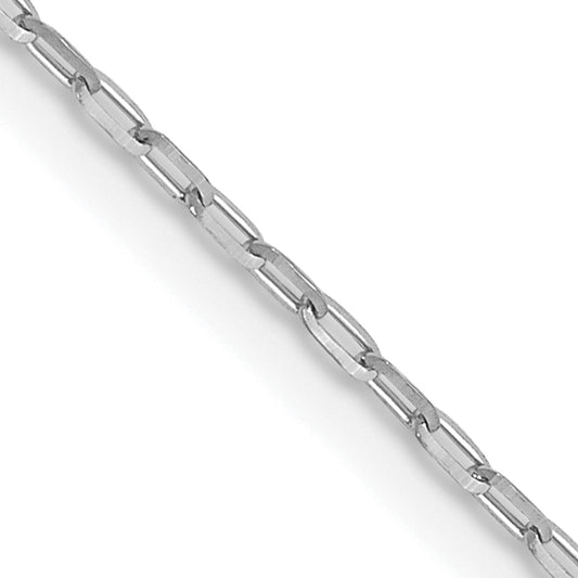 16 Inch 14K White Gold 1mm D/C Open Long Link Cable Chain