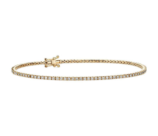 1.0 ct. tw. Classic Four-Prong Natural Diamond Tennis Bracelet in 18K Yellow Gold