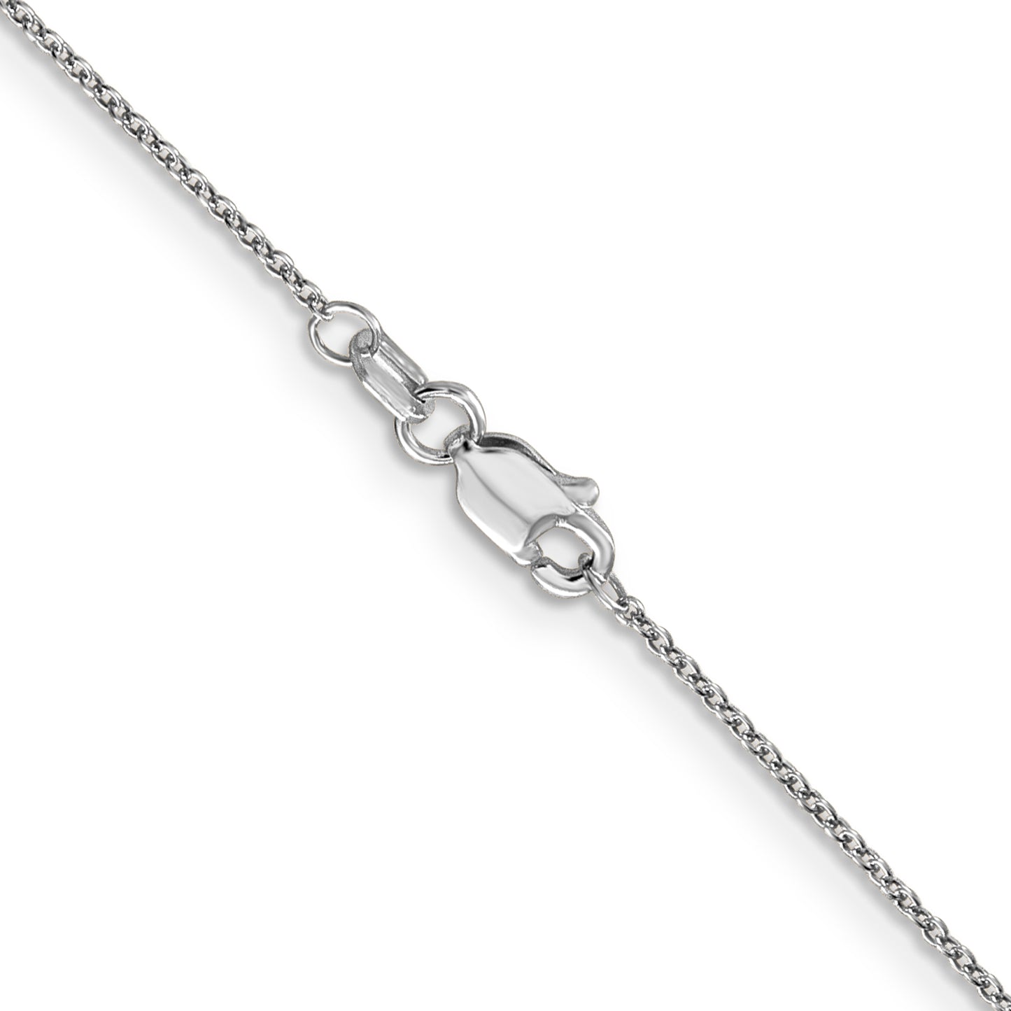 16 Inch 14K White Gold .9mm Round Cable Chain