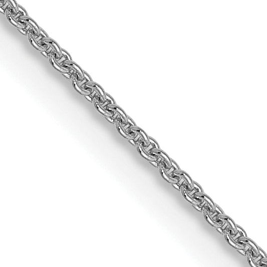 18 Inch 14K White Gold .9mm Round Cable Chain