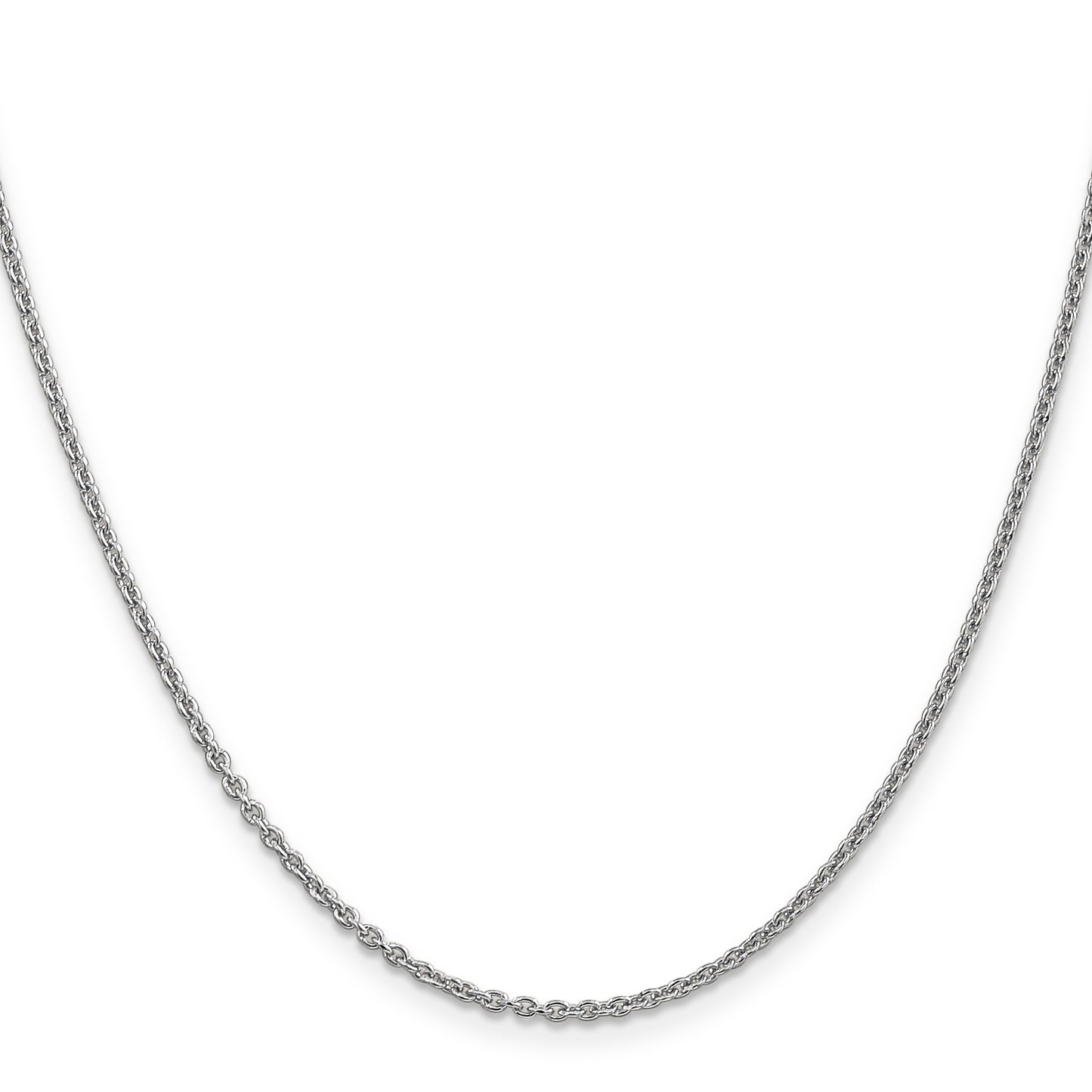 20 Inch 14K White Gold 1.8mm Round Cable Chain