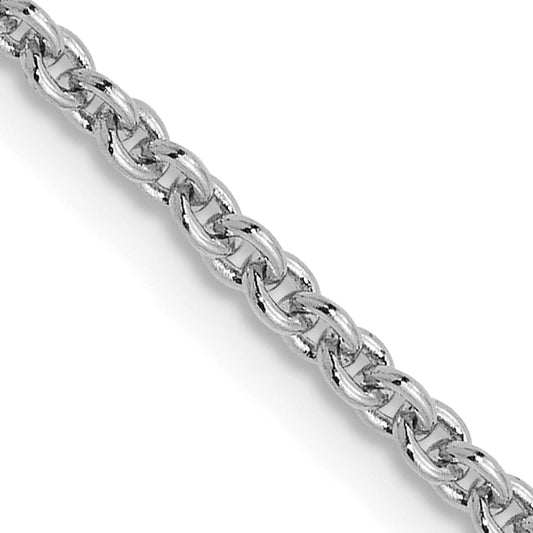 16 Inch 14K White Gold 1.8mm Round Cable Chain