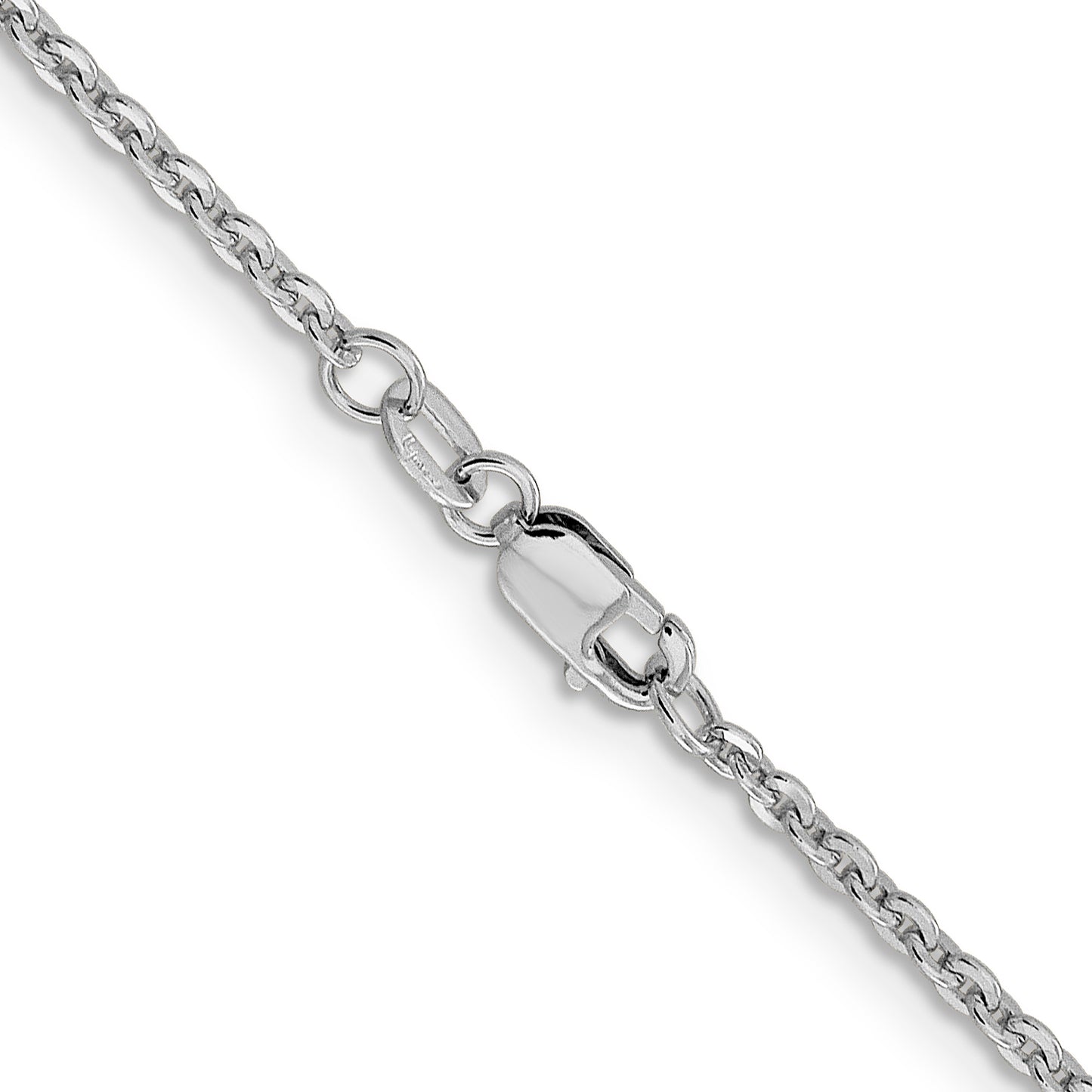 16 Inch 14K White Gold 1.95mm Flat Cable Chain