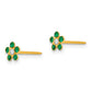 14K Yellow Gold Inverness May Green Crystal Birthstone Flower Earrings