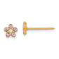 14K Yellow Gold Inverness June Crystal Birthstone Flower Earrings