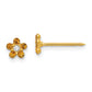 14K Yellow Gold Inverness November Crystal Birthstone Flower Earrings