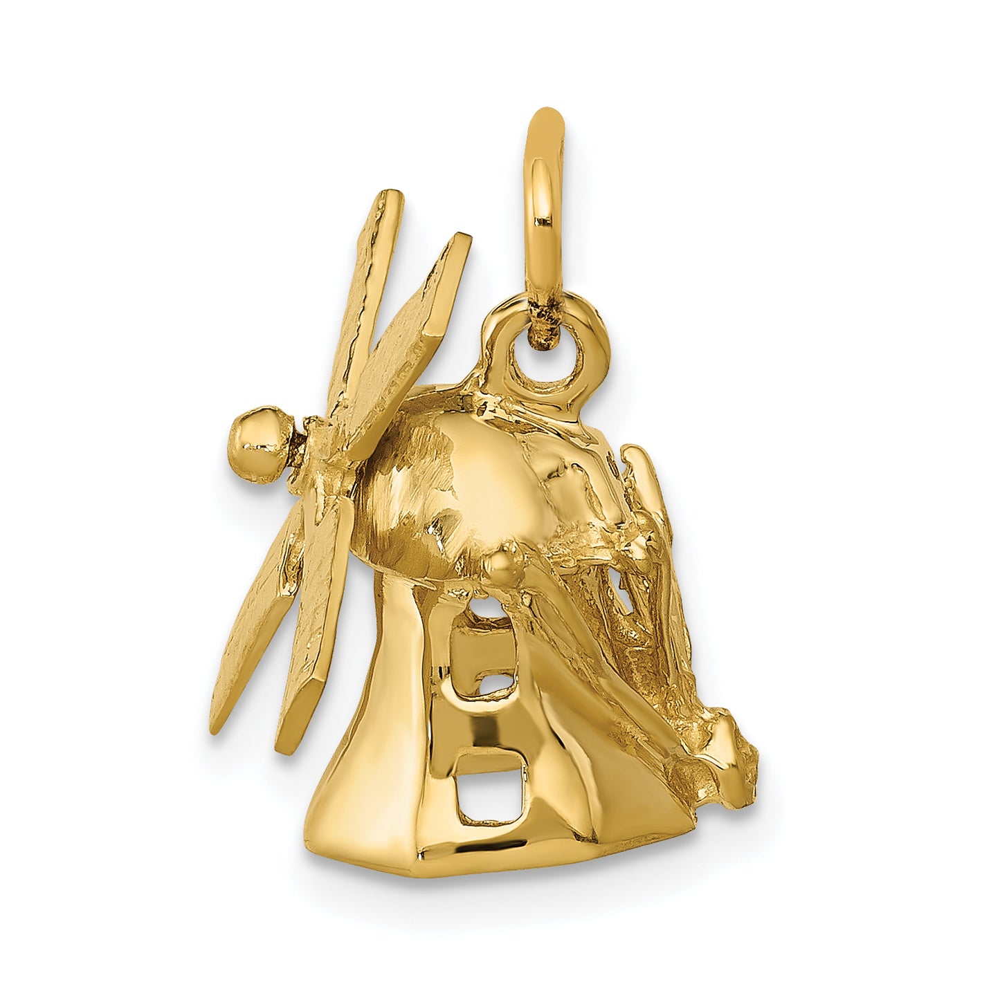 14k Yellow Gold 14K  3D Windmill Charm