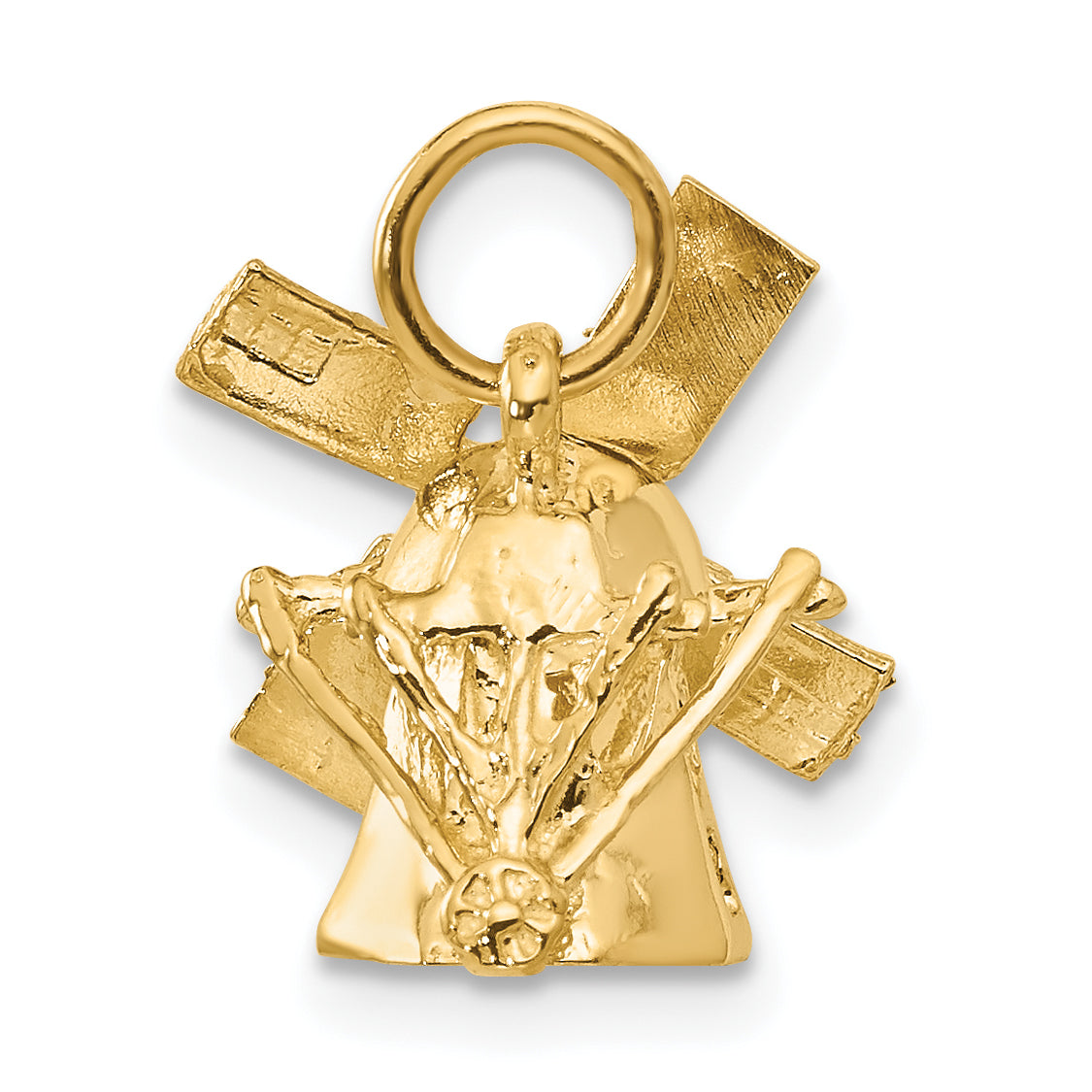 14k Yellow Gold 14K  3D Windmill Charm